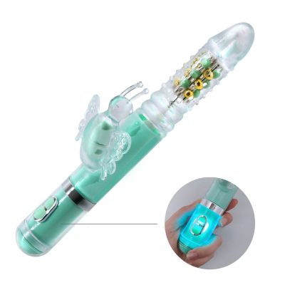 Fluorescent Butterfly Silicone Dildo Green